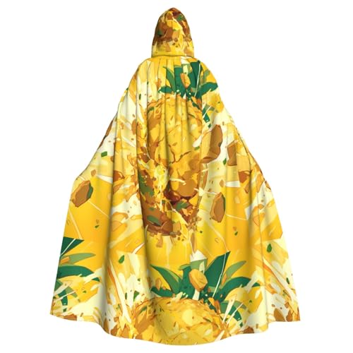 ZAQXSWCDEV Kapuzenumhang mit lebendigen Früchten – Allover-Druck-Design, Polyester-Material, bequem und langlebig, perfekt für Halloween, Cosplay und mehr von ZAQXSWCDEV