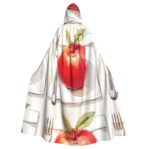 ZAQXSWCDEV Kapuzenumhang mit lebendigen Früchten – Allover-Druck-Design, Polyester-Material, bequem und langlebig, perfekt für Halloween, Cosplay und mehr von ZAQXSWCDEV