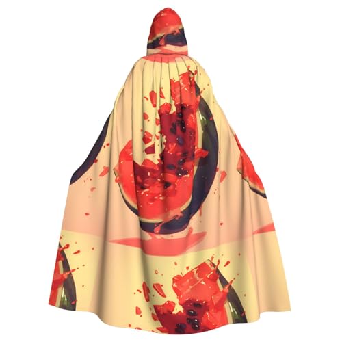 ZAQXSWCDEV Kapuzenumhang mit lebendigen Früchten – Allover-Druck-Design, Polyester-Material, bequem und langlebig, perfekt für Halloween, Cosplay und mehr von ZAQXSWCDEV
