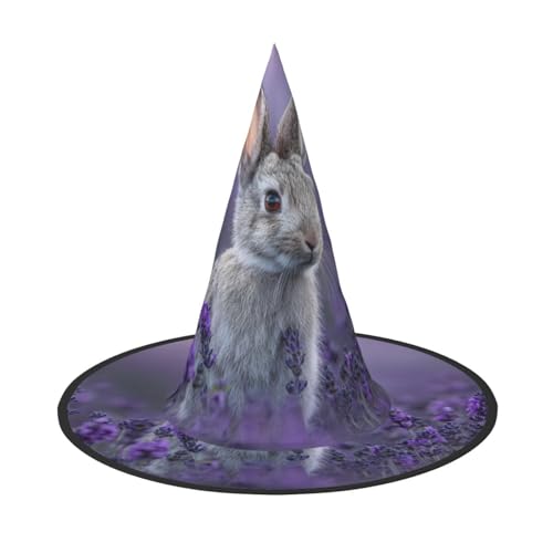 ZAQXSWCDEV Niedlicher Hasen-Halloween-Hut - Gruseliges Party-Kostüm-Accessoire mit Volldruck-Design - Leichter faltbarer Hexenhut für Halloween, Karneval, Maskerade & Rollenspiel-Events von ZAQXSWCDEV