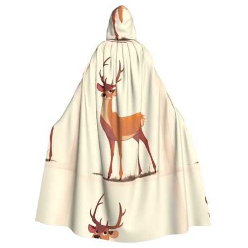 ZAQXSWCDEV Niedlicher Hirsch-Kapuzenumhang – Allover-Druck-Design, Polyester-Material, bequem und langlebig, perfekt für Halloween, Cosplay und mehr ZAQXSWCDEV Niedlicher Hirsch-Kapuzenumhang – Allover-Druck-Design, Polyester-Material, bequem und langlebig, perfekt für Halloween, Cosplay und mehr von ZAQXSWCDEV