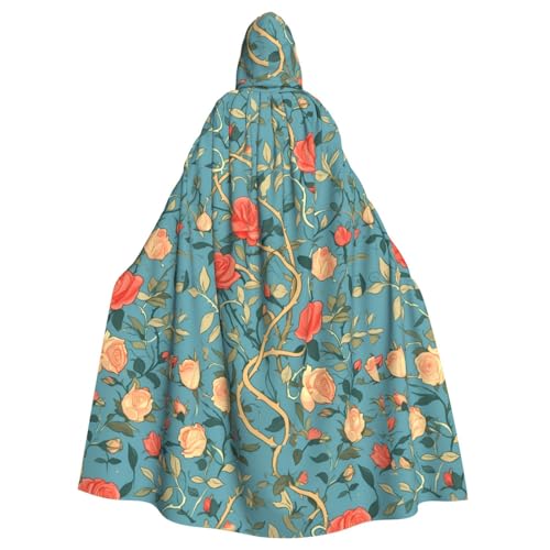 ZAQXSWCDEV Rosen-Kapuzenumhang – Allover-Print-Design, Polyester-Material, bequem und langlebig, perfekt für Halloween, Cosplay und mehr ZAQXSWCDEV Rosen-Kapuzenumhang – Allover-Print-Design, Polyester-Material, bequem und langlebig, perfekt für Halloween, Cosplay und mehr von ZAQXSWCDEV