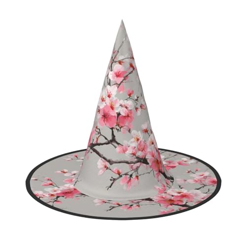 ZAQXSWCDEV Rote Blumen Halloween Hut - Gruseliges Partykostüm-Accessoire mit Volldruck-Design - Leichter faltbarer Hexenhut für Halloween, Karneval, Maskerade & Rollenspiel-Events von ZAQXSWCDEV