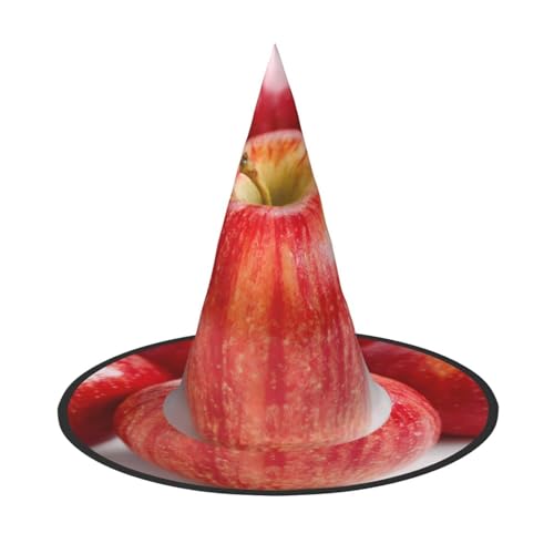 ZAQXSWCDEV Roter Apfel Halloween Hut - Gruseliges Party-Kostüm-Accessoire mit Volldruck-Design - Leichter faltbarer Hexenhut für Halloween, Karneval, Maskerade & Rollenspiel-Events von ZAQXSWCDEV