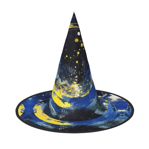 ZAQXSWCDEV Rotierende Wolken Halloween Hut - Gruseliges Party-Kostüm-Accessoire mit Volldruck-Design - Leichter faltbarer Hexenhut für Halloween, Karneval, Maskerade & Rollenspiel-Events von ZAQXSWCDEV