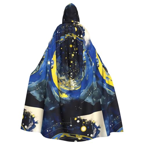 ZAQXSWCDEV Rotierender Wolken-Kapuzenumhang – Allover-Druck-Design, Polyester-Material, bequem und langlebig, perfekt für Halloween, Cosplay und mehr von ZAQXSWCDEV