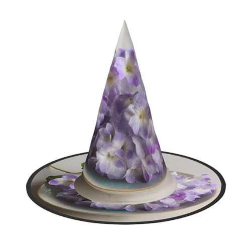 ZAQXSWCDEV Schöner Blumen Halloween Hut - Gruseliges Party-Kostüm-Accessoire mit Volldruck-Design - Leichter faltbarer Hexenhut für Halloween, Karneval, Maskerade & Rollenspiel-Events von ZAQXSWCDEV