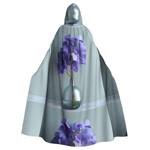 ZAQXSWCDEV Schöner Blumen-Kapuzenumhang – Allover-Druck-Design, Polyester-Material, bequem und langlebig, perfekt für Halloween, Cosplay und mehr von ZAQXSWCDEV