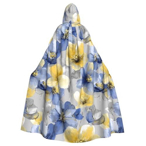 ZAQXSWCDEV Schöner Blumen-Kapuzenumhang – Allover-Druck-Design, Polyester-Material, bequem und langlebig, perfekt für Halloween, Cosplay und mehr von ZAQXSWCDEV