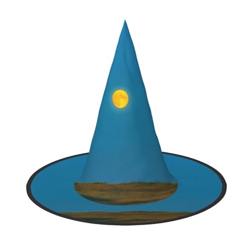 ZAQXSWCDEV Sonnenaufgang Halloween Hut - Gruseliges Partykostüm-Accessoire mit Volldruck-Design - Leichter faltbarer Hexenhut für Halloween, Karneval, Maskerade & Rollenspiel-Events von ZAQXSWCDEV