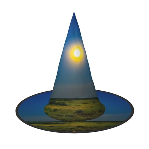 ZAQXSWCDEV Sonnenaufgang Halloween Hut - Gruseliges Partykostüm-Accessoire mit Volldruck-Design - Leichter faltbarer Hexenhut für Halloween, Karneval, Maskerade & Rollenspiel-Events von ZAQXSWCDEV