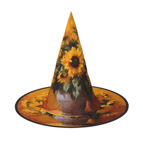 ZAQXSWCDEV Sonnenblume Halloween Hut - Gruseliges Partykostüm-Accessoire mit Volldruck-Design - Leichter faltbarer Hexenhut für Halloween, Karneval, Maskerade & Rollenspiel-Events ZAQXSWCDEV Sonnenblume Halloween Hut - Gruseliges Partykostüm-Accessoire mit Volldruck-Design - Leichter faltbarer Hexenhut für Halloween, Karneval, Maskerade & Rollenspiel-Events von ZAQXSWCDEV
