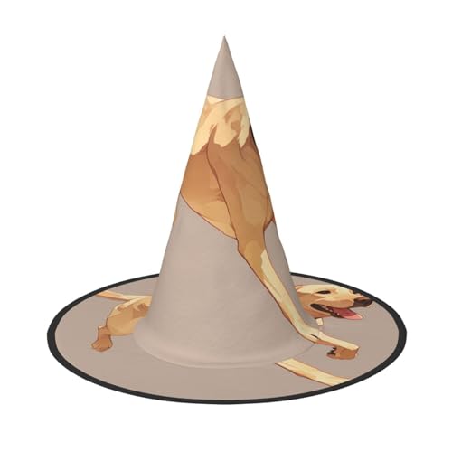 ZAQXSWCDEV Süßer kleiner Hund Halloween Hut - Gruseliges Party-Kostüm-Accessoire mit Volldruck-Design - Leichter faltbarer Hexenhut für Halloween, Karneval, Maskerade & Rollenspiel-Events von ZAQXSWCDEV
