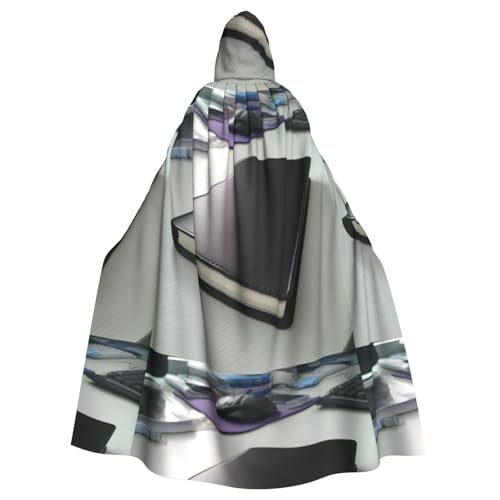 ZAQXSWCDEV The Books On The Table Kapuzenumhang – Allover-Print-Design, Polyester-Material, bequem und langlebig, perfekt für Halloween, Cosplay und mehr von ZAQXSWCDEV