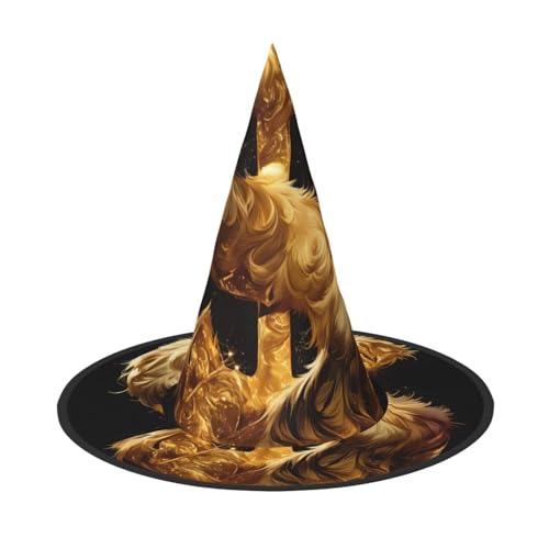 ZAQXSWCDEV The Golden S Halloween Hut - Gruseliges Party-Kostüm-Accessoire mit Volldruck-Design - Leichter faltbarer Hexenhut für Halloween, Karneval, Maskerade & Rollenspiel-Events von ZAQXSWCDEV