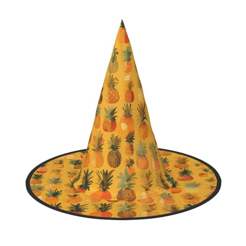 ZAQXSWCDEV Vibrant Fruits Halloween Hut - Gruseliges Party-Kostüm-Accessoire mit Volldruck-Design - Leichter faltbarer Hexenhut für Halloween, Karneval, Maskerade & Rollenspiel-Events von ZAQXSWCDEV