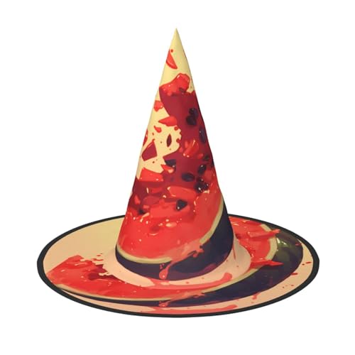 ZAQXSWCDEV Vibrant Fruits Halloween Hut - Gruseliges Party-Kostüm-Accessoire mit Volldruck-Design - Leichter faltbarer Hexenhut für Halloween, Karneval, Maskerade & Rollenspiel-Events von ZAQXSWCDEV