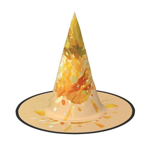 ZAQXSWCDEV Vibrant Fruits Halloween Hut - Gruseliges Party-Kostüm-Accessoire mit Volldruck-Design - Leichter faltbarer Hexenhut für Halloween, Karneval, Maskerade & Rollenspiel-Events von ZAQXSWCDEV