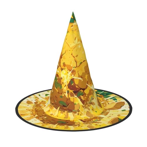 ZAQXSWCDEV Vibrant Fruits Halloween Hut - Gruseliges Party-Kostüm-Accessoire mit Volldruck-Design - Leichter faltbarer Hexenhut für Halloween, Karneval, Maskerade & Rollenspiel-Events von ZAQXSWCDEV
