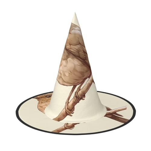 ZAQXSWCDEV Vogel Halloween Hut - Gruseliges Party-Kostüm-Accessoire mit Volldruck-Design - Leichter faltbarer Hexenhut für Halloween, Karneval, Maskerade & Rollenspiel-Events von ZAQXSWCDEV
