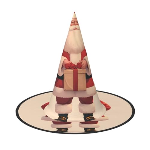 ZAQXSWCDEV Weihnachtsmann Halloween Hut - Gruseliges Partykostüm-Accessoire mit Volldruck-Design - Leichter faltbarer Hexenhut für Halloween, Karneval, Maskerade & Rollenspiel-Events von ZAQXSWCDEV