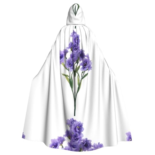 ZAQXSWCDEV Wunderschöner Kapuzenumhang mit Pflanzenblumen, Allover-Druck-Design, Polyester-Material, bequem und langlebig, perfekt für Halloween, Cosplay und mehr von ZAQXSWCDEV
