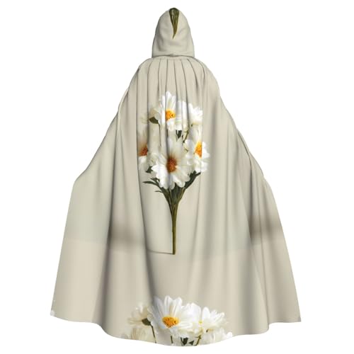 ZAQXSWCDEV Wunderschöner Kapuzenumhang mit Pflanzenblumen, Allover-Druck-Design, Polyester-Material, bequem und langlebig, perfekt für Halloween, Cosplay und mehr von ZAQXSWCDEV