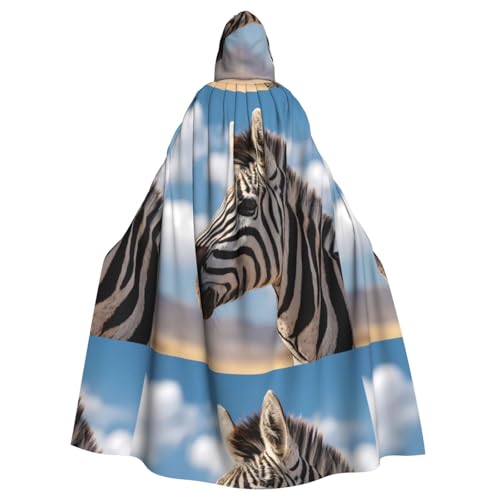 Zebra-Kapuzenumhang – Allover-Print-Design, Polyester-Material, bequem und langlebig, perfekt für Halloween, Cosplay und mehr von ZAQXSWCDEV
