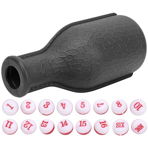 Billardwürfel, Unterhaltungswürfel, Billard-Shaker-Flasche mit Shaker-Flasche, 16-teiliges Gummi-Billardspiel-Werkzeug, Nummerierte Würfel für Familienbars, Clubs (Black) von ZASCHMOY
