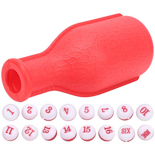 Billardwürfel, Unterhaltungswürfel, Billard-Shaker-Flasche mit Shaker-Flasche, 16-teiliges Gummi-Billardspiel-Werkzeug, Nummerierte Würfel für Familienbars, Clubs (Rot) von ZASCHMOY