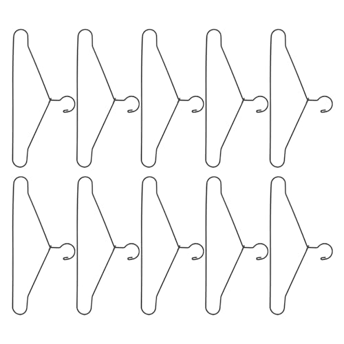 ZASCHMOY 10pcs Miniaturpuppenkleiderbügel - Metall Mini Süßer Cartoon 65 -mm -Schrank Dekorzubehör für Ordentliche und Ordentliche Puppengarderobe - Schwarz (150 mm) von ZASCHMOY