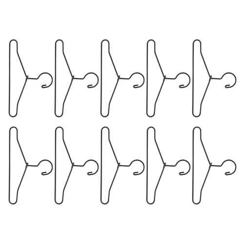 ZASCHMOY 10pcs Miniaturpuppenkleiderbügel - Metall Mini Süßer Cartoon 65 -mm -Schrank Dekorzubehör für Ordentliche und Ordentliche Puppengarderobe - Schwarz (65 mm) von ZASCHMOY
