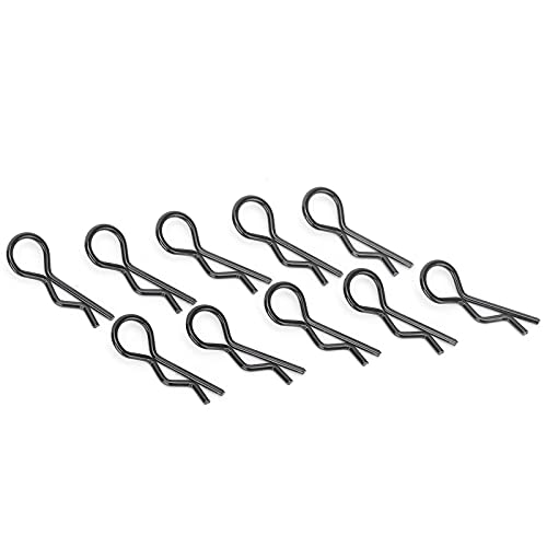 ZASCHMOY 10pcs RC Car Shell Clips R -Shape Metall Body Clips Pins füR 1/5 1/6 /8/10 RC -Auto Gold, Starke Haltbarkeit und Einfache Installation (Black) von ZASCHMOY