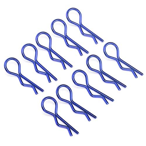 ZASCHMOY 10pcs RC Car Shell Clips R -Shape Metall Body Clips Pins füR 1/5 1/6 /8/10 RC -Auto Gold, Starke Haltbarkeit und Einfache Installation (Blue) von ZASCHMOY