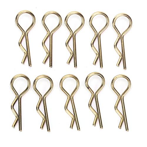 ZASCHMOY 10pcs RC Car Shell Clips R -Shape Metall Body Clips Pins füR 1/5 1/6 /8/10 RC -Auto Gold, Starke Haltbarkeit und Einfache Installation (Gold) von ZASCHMOY