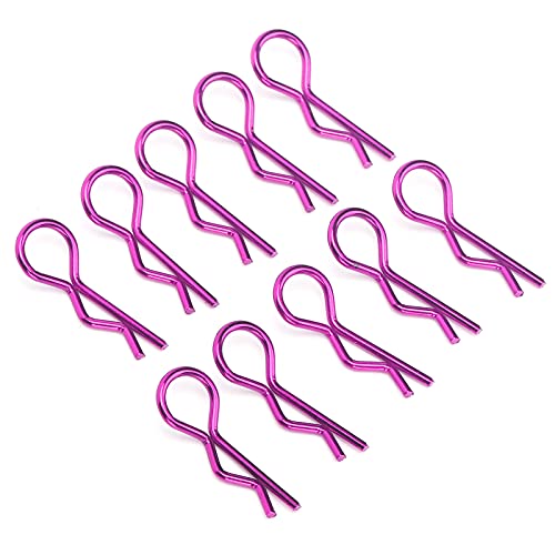 ZASCHMOY 10pcs RC Car Shell Clips R -Shape Metall Body Clips Pins füR 1/5 1/6 /8/10 RC -Auto Gold, Starke Haltbarkeit und Einfache Installation (Purple) von ZASCHMOY