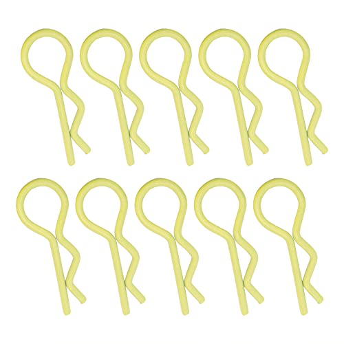 ZASCHMOY 10pcs RC Car Shell Clips R -Shape Metall Body Clips Pins füR 1/5 1/6 /8/10 RC -Auto Gold, Starke Haltbarkeit und Einfache Installation (Yellow) von ZASCHMOY