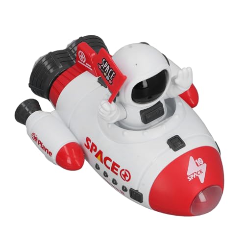 ZASCHMOY 360 -Grad -Rotation Astronaut Space Toy mit Musik und Hellen Effekten Blau Electric Off Spaceship Toy mit Aufwärtsfunktion und Omnidirektionalrädern (Rot) von ZASCHMOY