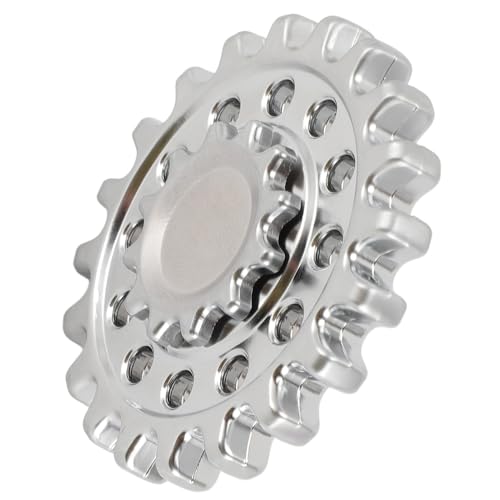 ZASCHMOY Angst, die Runde Ausrüstung Fingerspeicher Gyroscop - Zinklegierung Rotatierbares Stressabbauspielzeug für Add, ADHS, Tragbares Silberdesign (Silver) von ZASCHMOY