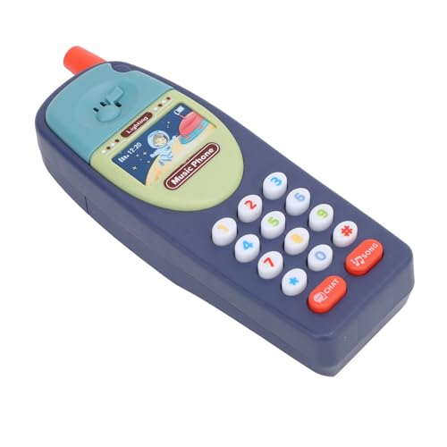 ZASCHMOY Babies Toy Phone mit Simulationsdesign für Kleinkinder - Hellblaues Bildungsmobile mit Musik- und Puzzlespielen für Frühes Lernen und Spaß (Dunkelblau) von ZASCHMOY