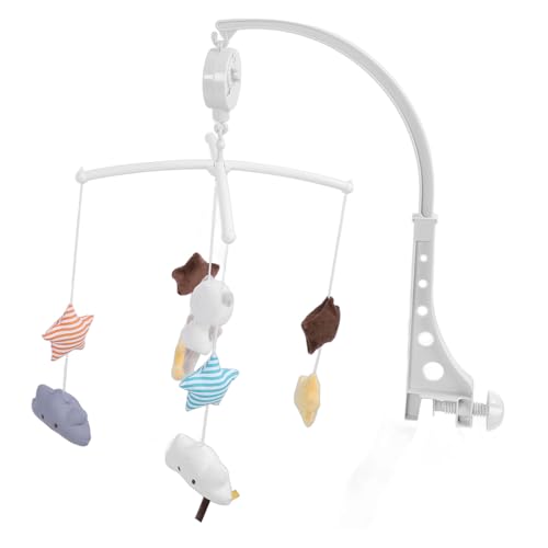 ZASCHMOY Baby Music Bet GLOGE mit 360 Grad Rotation Crib Mobile | Weiches Plüschmaterial und Eingebaute Musikbox | Cartoon-Bett-Glockenspielzeug für 0-1 Jahre Alte Babys | Sichere und Bereichernde von ZASCHMOY