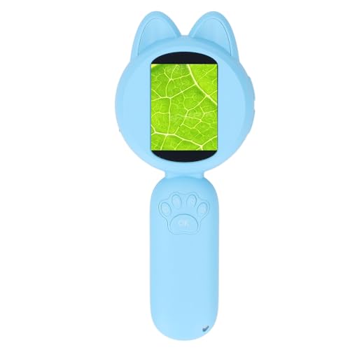 ZASCHMOY Digitales Mikroskop mit HD IPS-Bildschirm und Integriertem Speicher | Tragbares Handheld -Vergrößerungsglas mit 3 Zahnrad -LED Licht | Blau, Gut für Outdoor Abenteuer (Blue) von ZASCHMOY