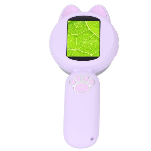 ZASCHMOY Digitales Mikroskop mit HD IPS-Bildschirm und Integriertem Speicher | Tragbares Handheld -Vergrößerungsglas mit 3 Zahnrad -LED Licht | Blau, Gut für Outdoor Abenteuer (violett) von ZASCHMOY