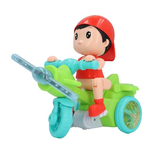 ZASCHMOY Elektrisches Dreiradspielzeug mit Kühlen Lichtern und Dynamischer Musik für Kleinkinder - Abnehmbare Teile und 360 -Grad Rotation Grüne Baby Elektrische Trike (Green) von ZASCHMOY