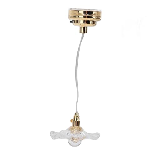 ZASCHMOY Exquisit 1:12 & 1: 6 Miniaturpuppenhaus Deckenlampe - Transparentes Glasrundlampenbeleuchtung für Authentisches Puppenhausdekoration (Transparent) von ZASCHMOY