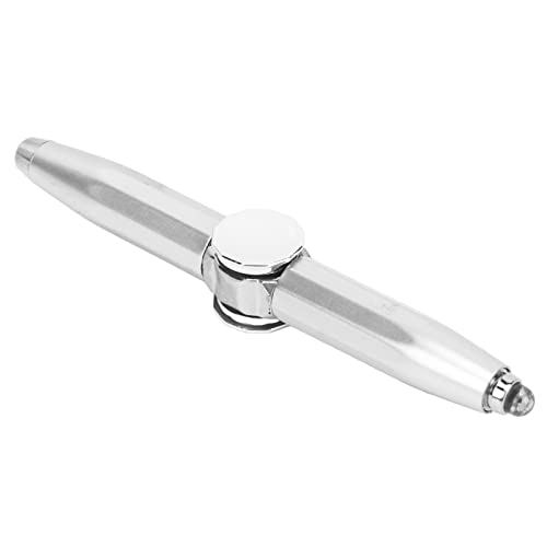 ZASCHMOY Fingerspitzel Luminöser Gyro -Kugelschreiber mit LED Light Pen für Stressabbau und Gold Schreiben (Silver) von ZASCHMOY