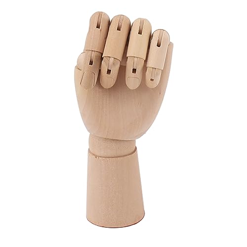 ZASCHMOY Flexible Holzhandmodell Zum Skizzieren und Zeichnen - Beweglicher Künstler Manikin mit Rotbaren Fingern und Knöcheln - Premiumholz für Kunst, Fotografie und Wohnkultur (#1) von ZASCHMOY