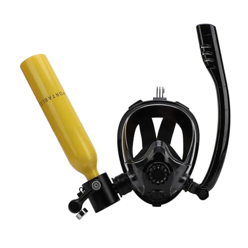 ZASCHMOY Fortgeschrittenes Tauchatumungssystem mit Tragbarem 0,5 -l -Tank und Vollgesichtsabdeckung für EIN Sicheres Schnorcheln und Tauchen, Premiumgelbdesign (Yellow) von ZASCHMOY
