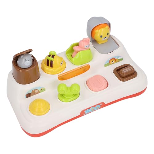 ZASCHMOY Interaktives Tier -Popup -Spielzeug mit Geräuschen und Lichtern Bildungsspielzeug für Bildung und Effekt für Babys Robustes Abs Material Frühes Musikspielzeug für Kognitive Entwicklung von ZASCHMOY