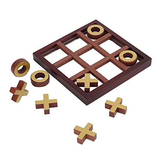ZASCHMOY Klassisches XO -Holzbrettspiel für Familienspaß - Interaktive Pine XO Toe Game & Couchtischdekor Puzzlespiel für und Erwachsene von ZASCHMOY